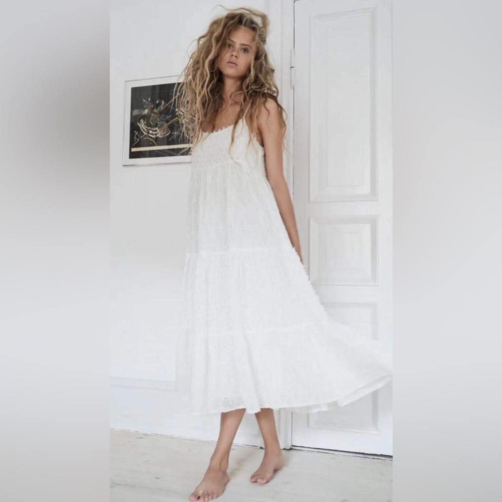 Zara Embroidered Fringe Midi Dress 7200/120/250
